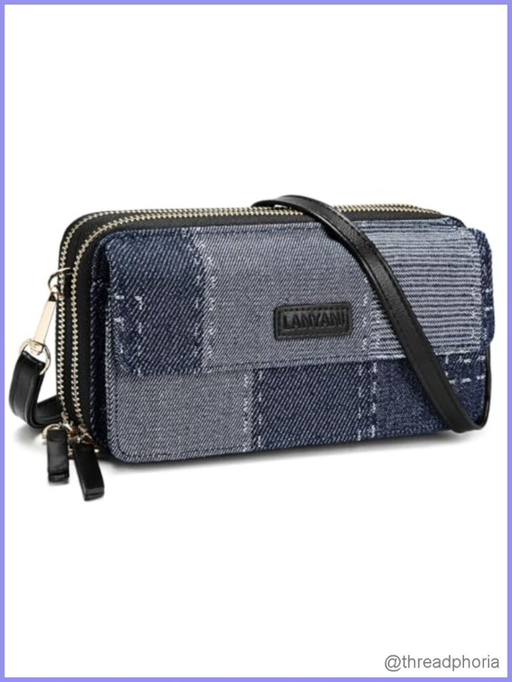 RFID Crossbody Wallet Wristlet Purse with Phone Pocket for Women Vegan Leather